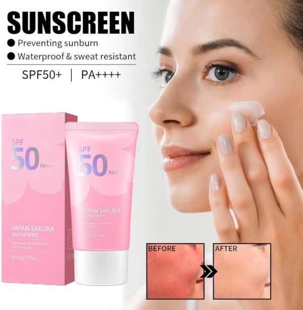Laikou Sakura Face Sunscreen SPF50 PA+++ (50g) - Image 2