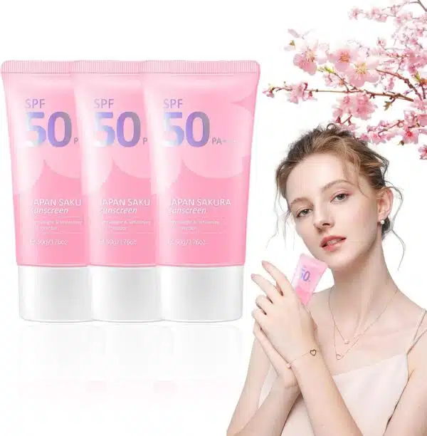 Laikou Sakura Face Sunscreen SPF50 PA+++ (50g) - Image 9