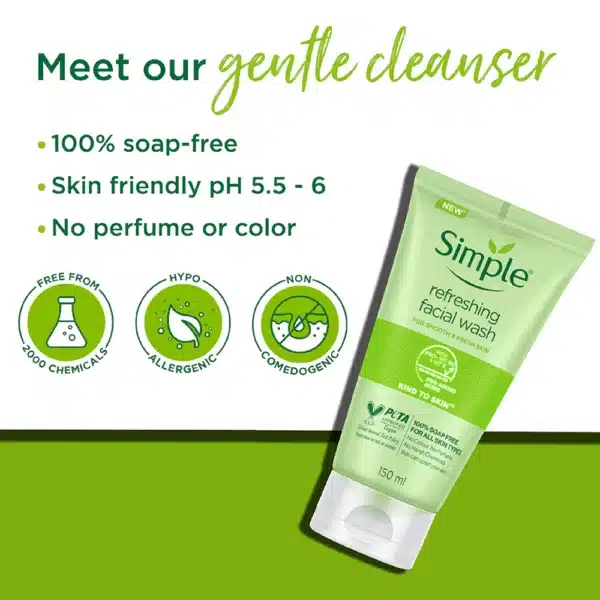 Simple Skin Refreshing Facial Wash Gel 150ml - Image 4