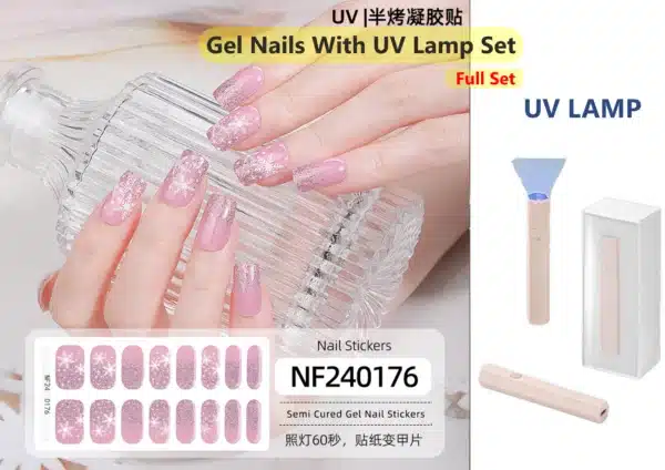 (Full-Set) Gel Nail Sticker এবং UV Lamp একসাথে - Image 7