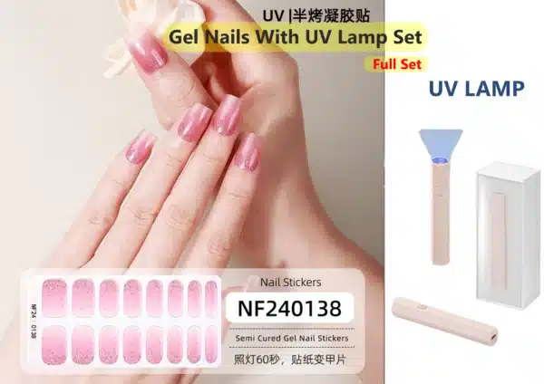(Full-Set) Gel Nail Sticker এবং UV Lamp একসাথে - Image 3