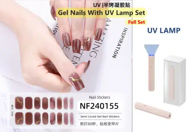 (Full-Set) Gel Nail Sticker এবং UV Lamp একসাথে - Image 4